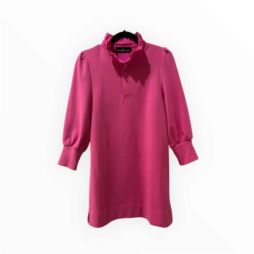 TUCKERNUCK: Pomander Place 
XS ruffle neck knit dress
